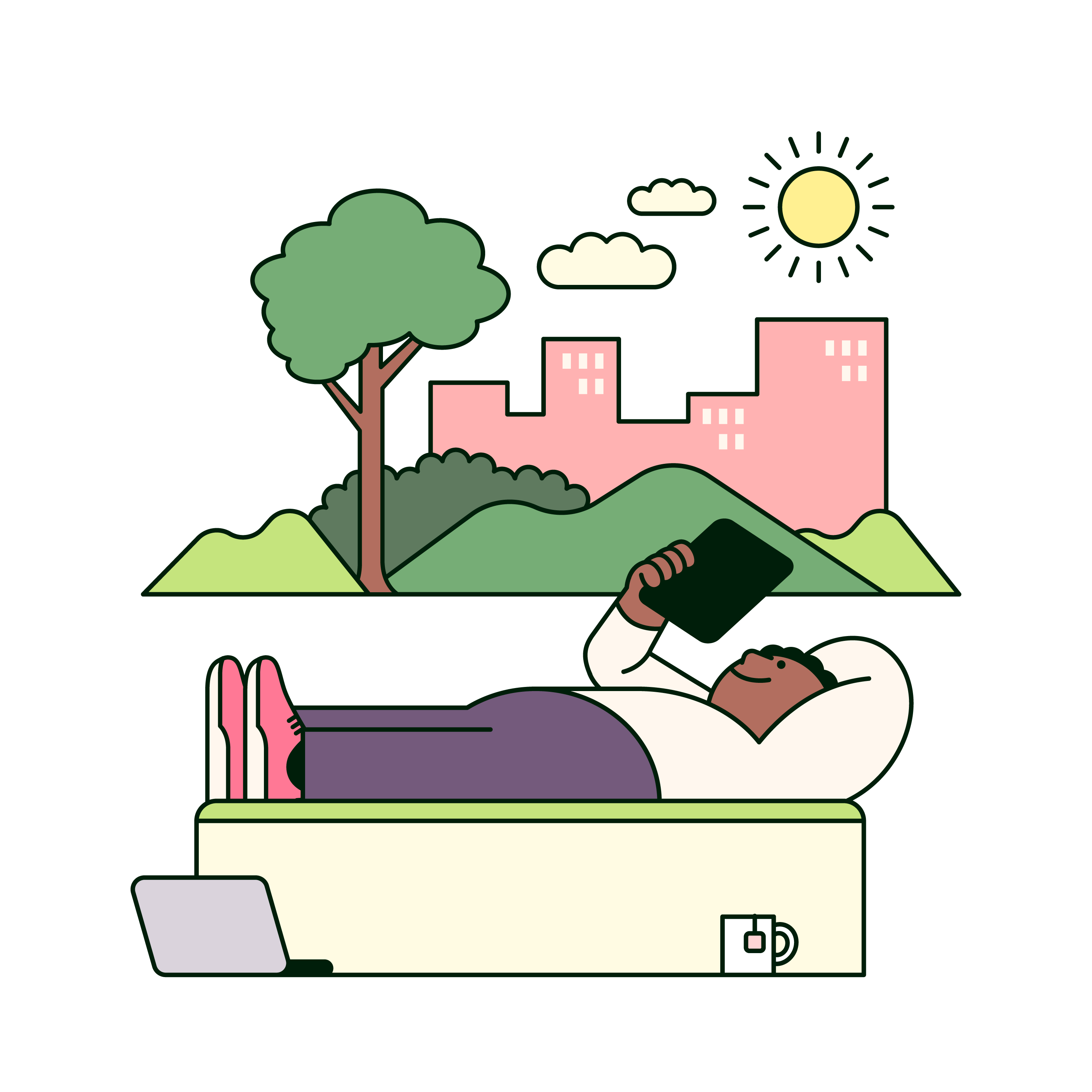 Man reading tablet