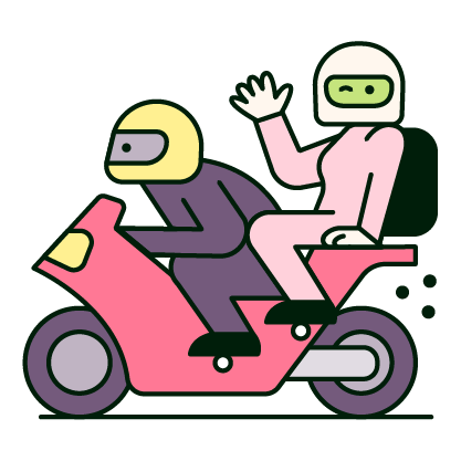 couple riding a motorbike